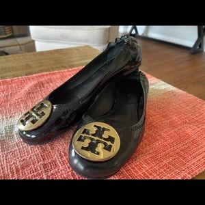 Tory Burch Reva Leather Patent Flats